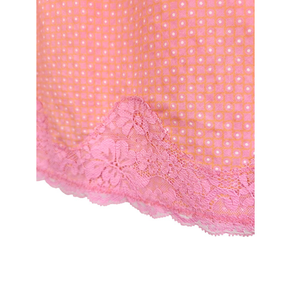 VTG Express Y2K Pink Polka Dot Lace Babydoll Cami Tank Top S Coquette Fairycore - Picture 6 of 9